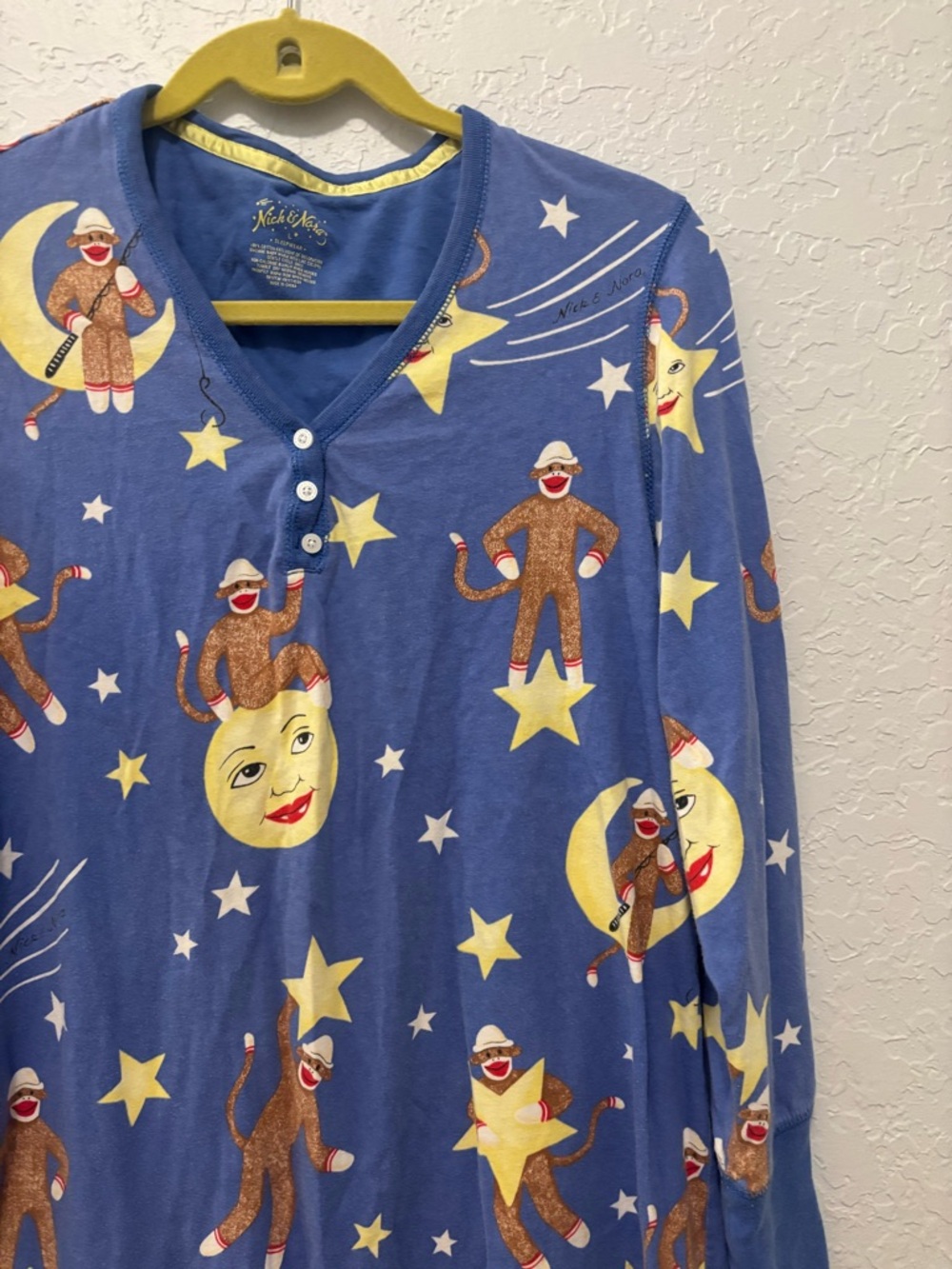 NICK & NORA Sock Monkeys Over-the-Moon Night shirt L